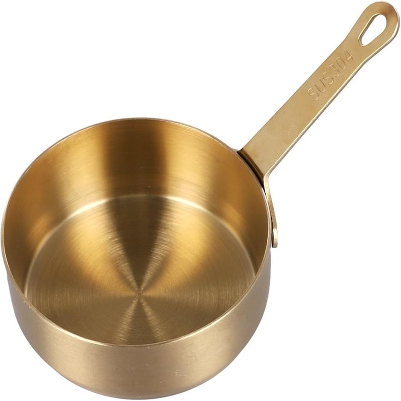 Gold L Mini Sauce Pan 100ml Stainless Steel Small Saucepan for Milk Gravy Coffee - Image 3